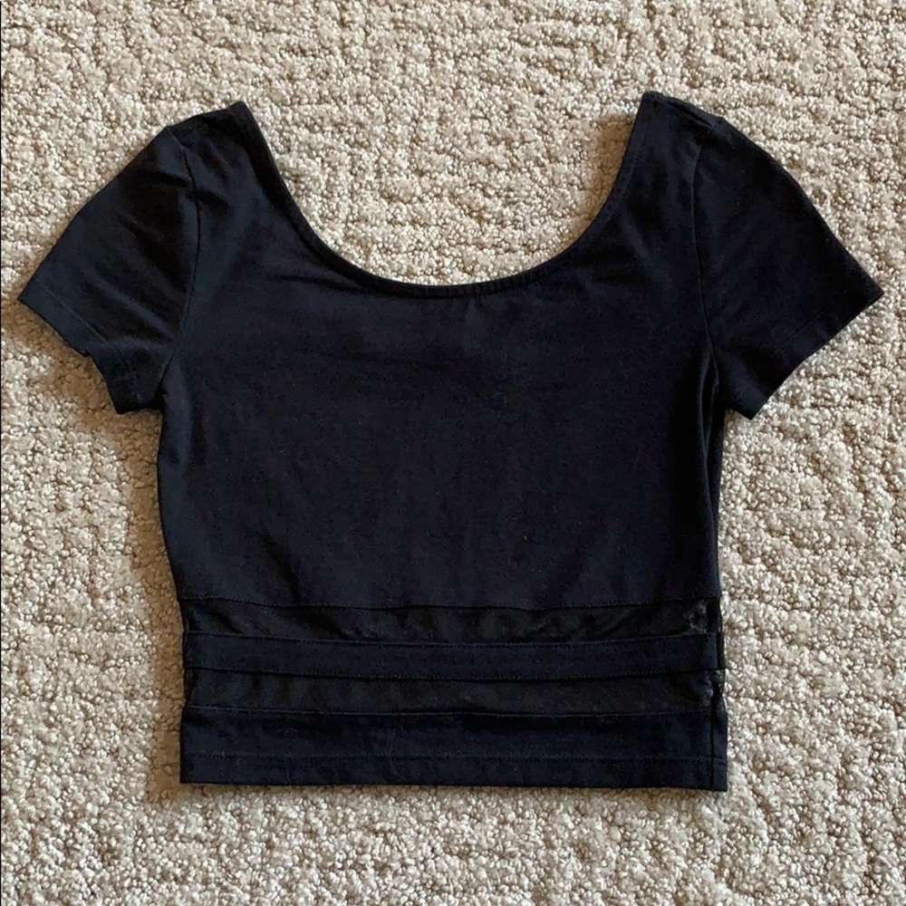 XS H&M Crop Top w/ Mesh Inserts